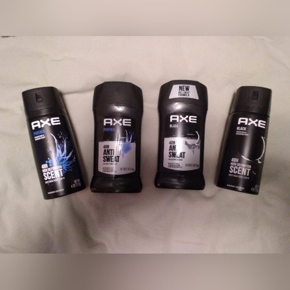 AXE BLACK and AXE PHOENIX 48 hr ANTI-SWEAT Deodorant Body Spray & Antiperspirant